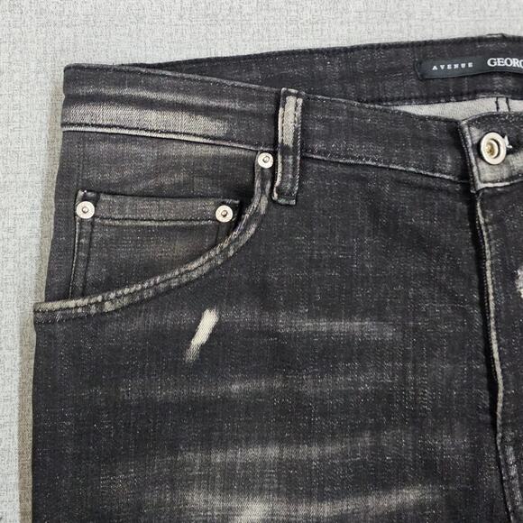 Avenue George V Paris Jeans Mens 36 Black Silver Skater Streetwear Grunge Punk - Picture 4 of 16